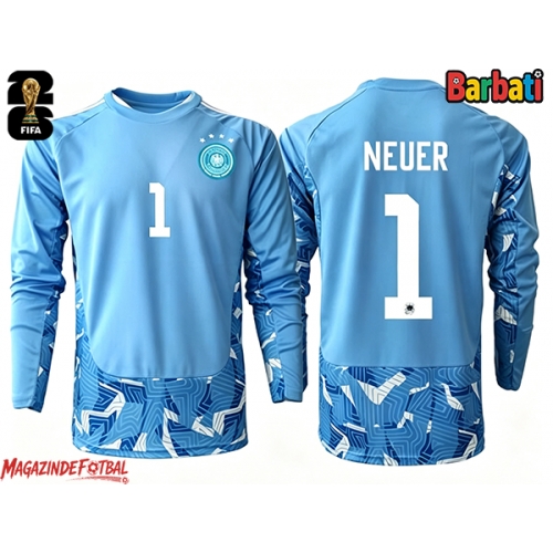 Germania Manuel Neuer #1 Portarii Tricou Fotbal Replică Mondial 2026 Barbati Deplasare Mâneci Lungi Germania Manuel Neuer #1 Portarii Tricou Fotbal Replică Mondial 2026 Barbati Deplasare Mâneci Lungi
